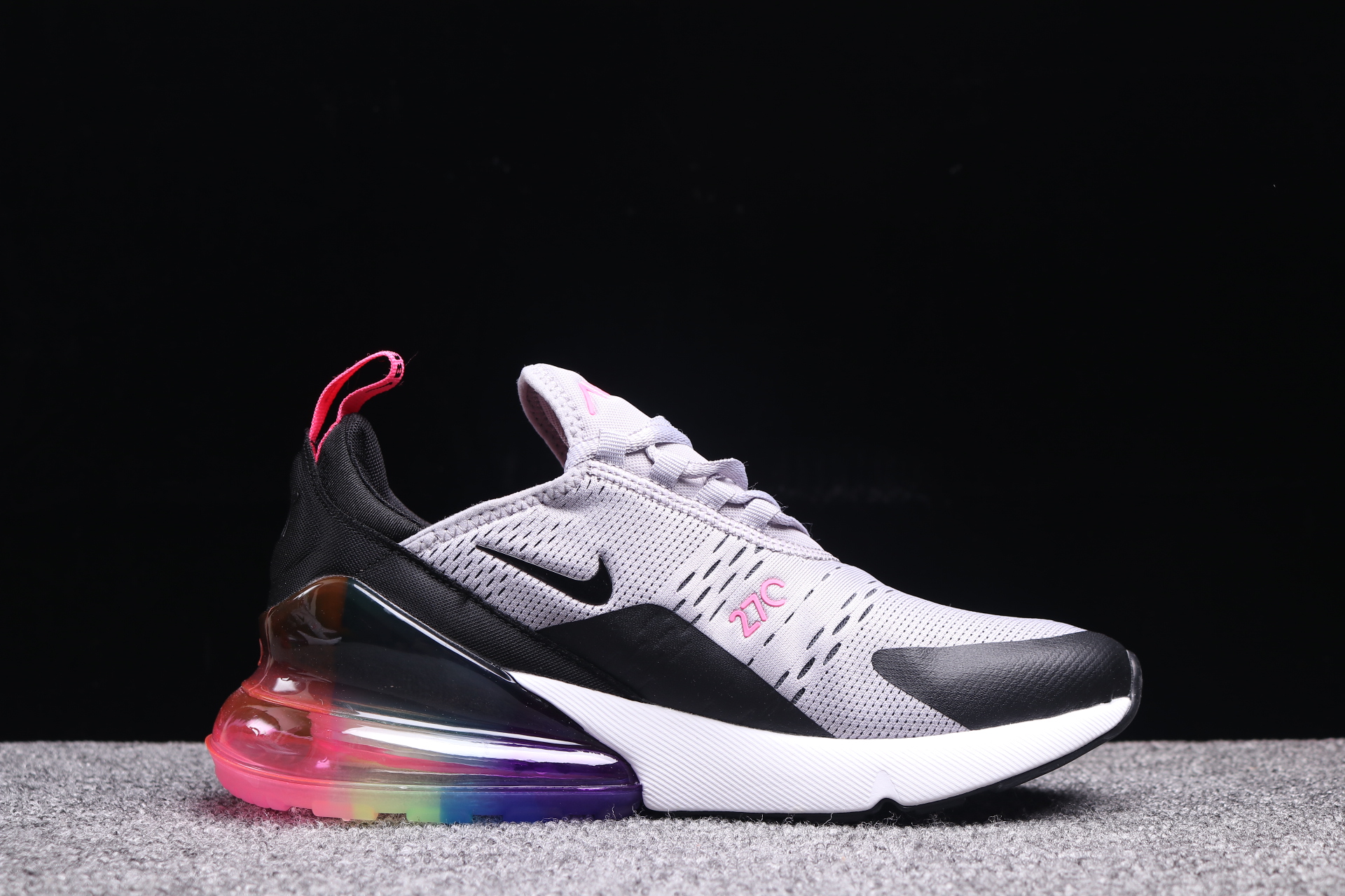 Women Supreme x Nike Air Max 270 Grey Black Red Shoes - Click Image to Close